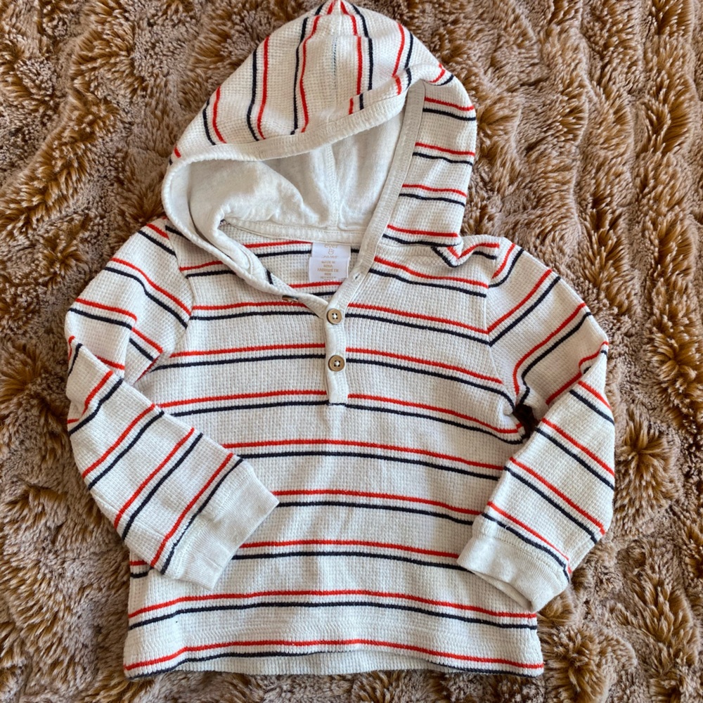 Ever & Ever striped ribbed hoodie in 18 months